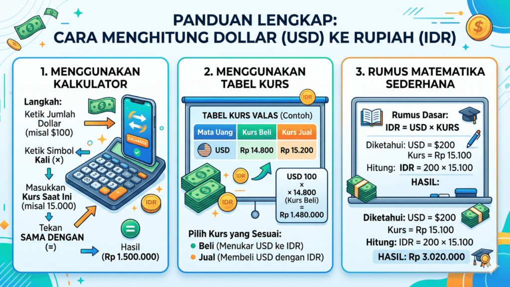 cara menghitung dollar ke rupiah rumus dan contoh praktis