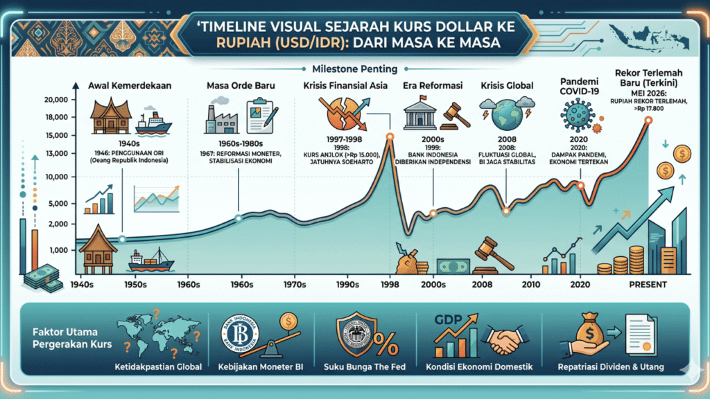 sejarah kurs dollar ke rupiah perjalanan usd idr dari masa ke masa