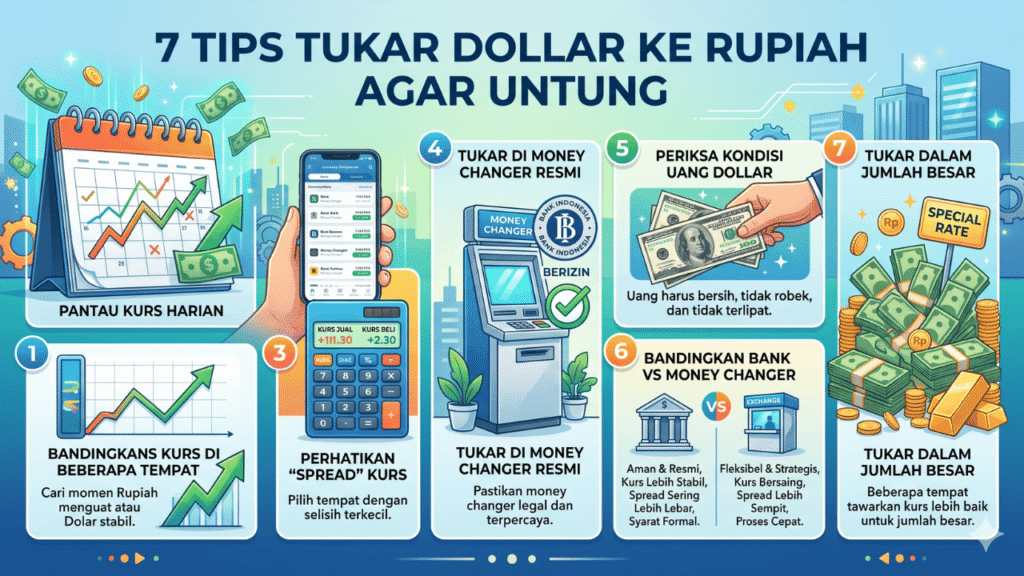 tips tukar dollar ke rupiah agar tidak rugi