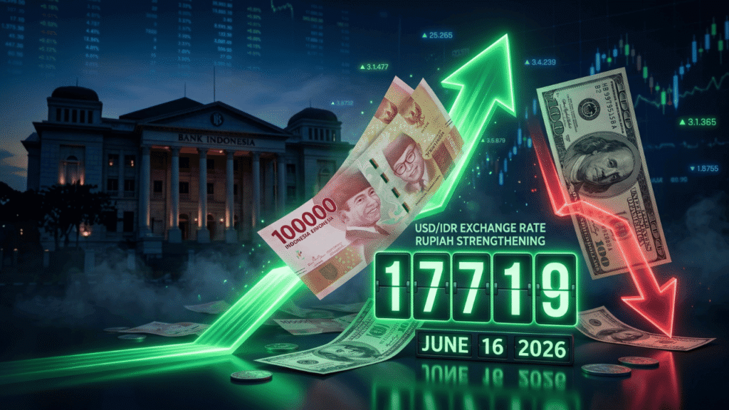 kurs dollar 16 juni 2026 jisdor turun 17719 rupiah menguat 202 poin